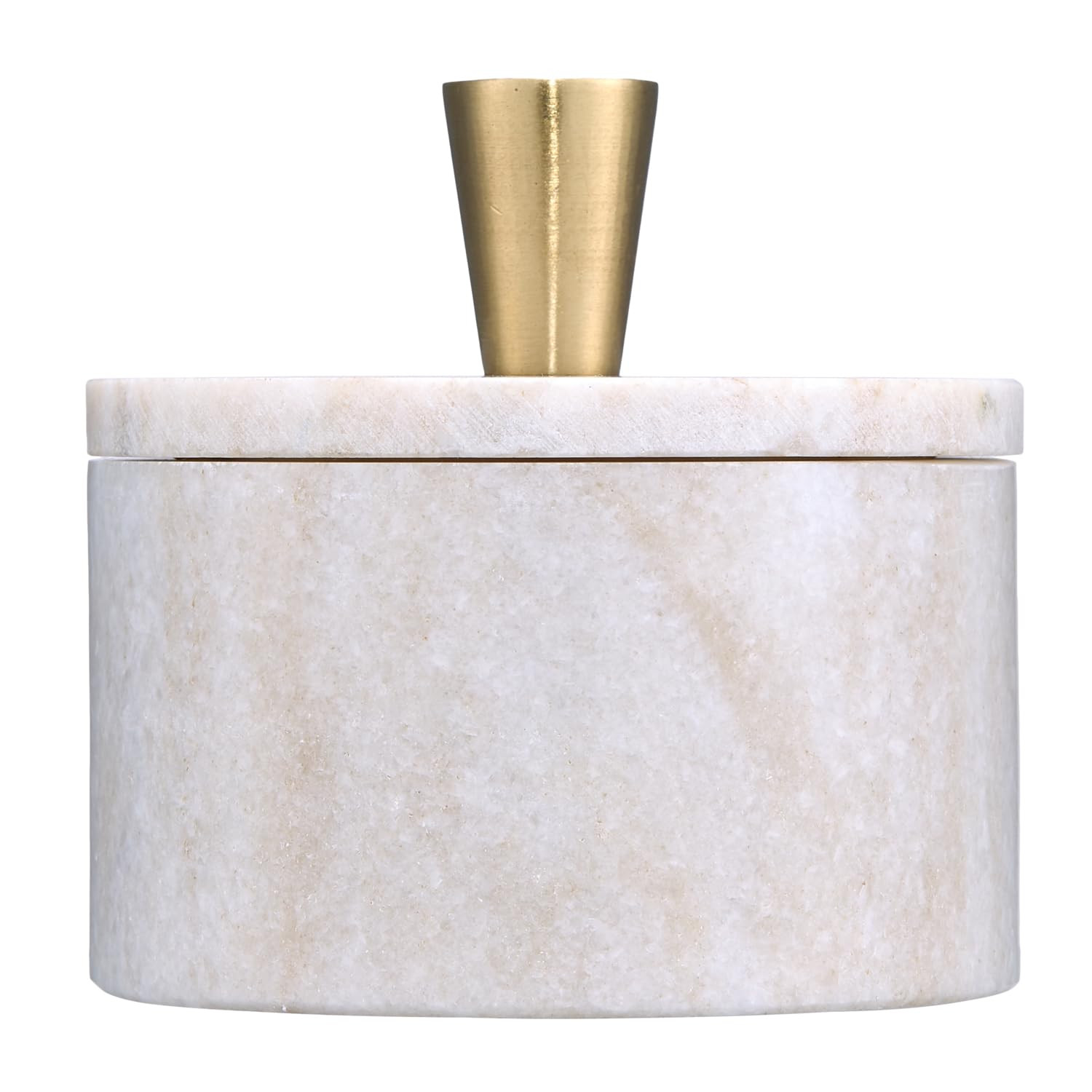 Queenza Marble Salt Cellar with Lid and Brass Knob (Brown) | Amazon (US)
