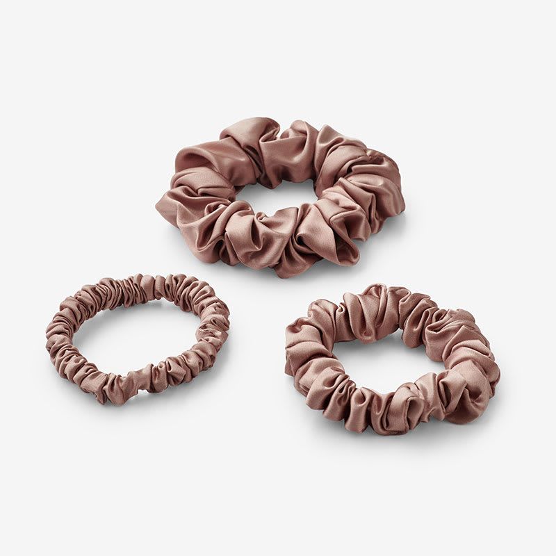 Silk Hair Scrunchies, Set of 3 - Blush - Pink | The Company Store | The Company Store