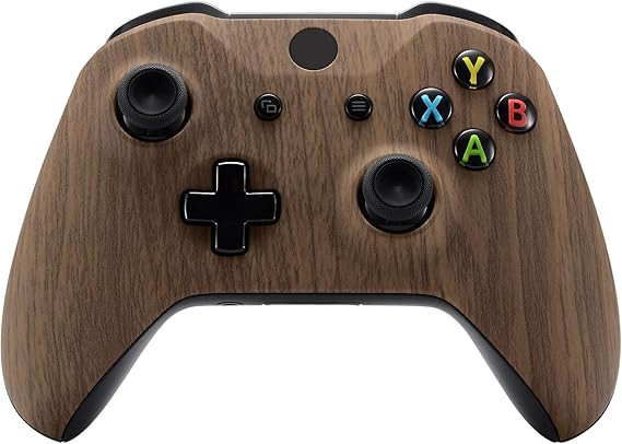 eXtremeRate Wood Grain Patterned Front Housing Shell Faceplate for Xbox One S & Xbox One X Contro... | Amazon (US)