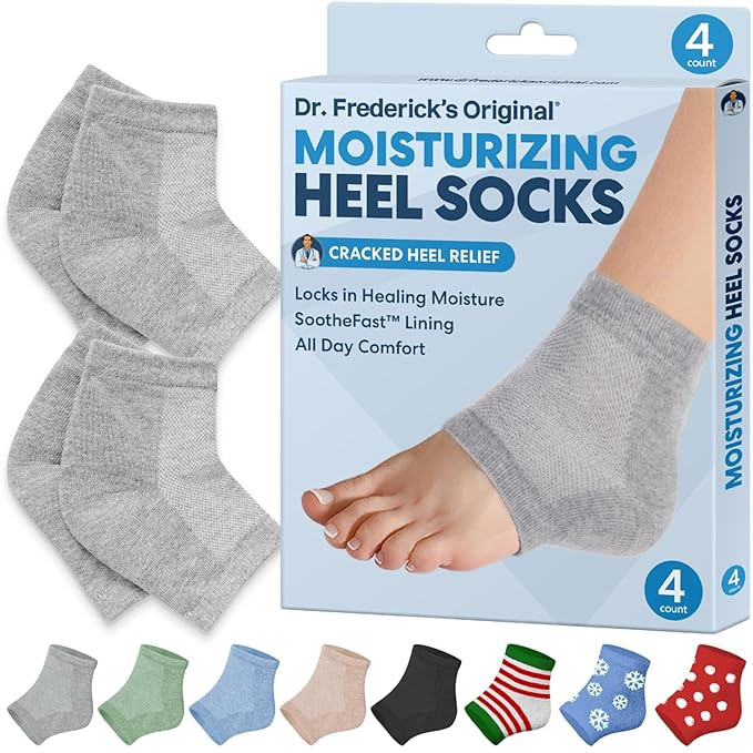 Dr. Frederick's Original Moisturizing Heel Socks for Cracked Heel Treatment - 2 Pairs - Stop Crac... | Amazon (US)