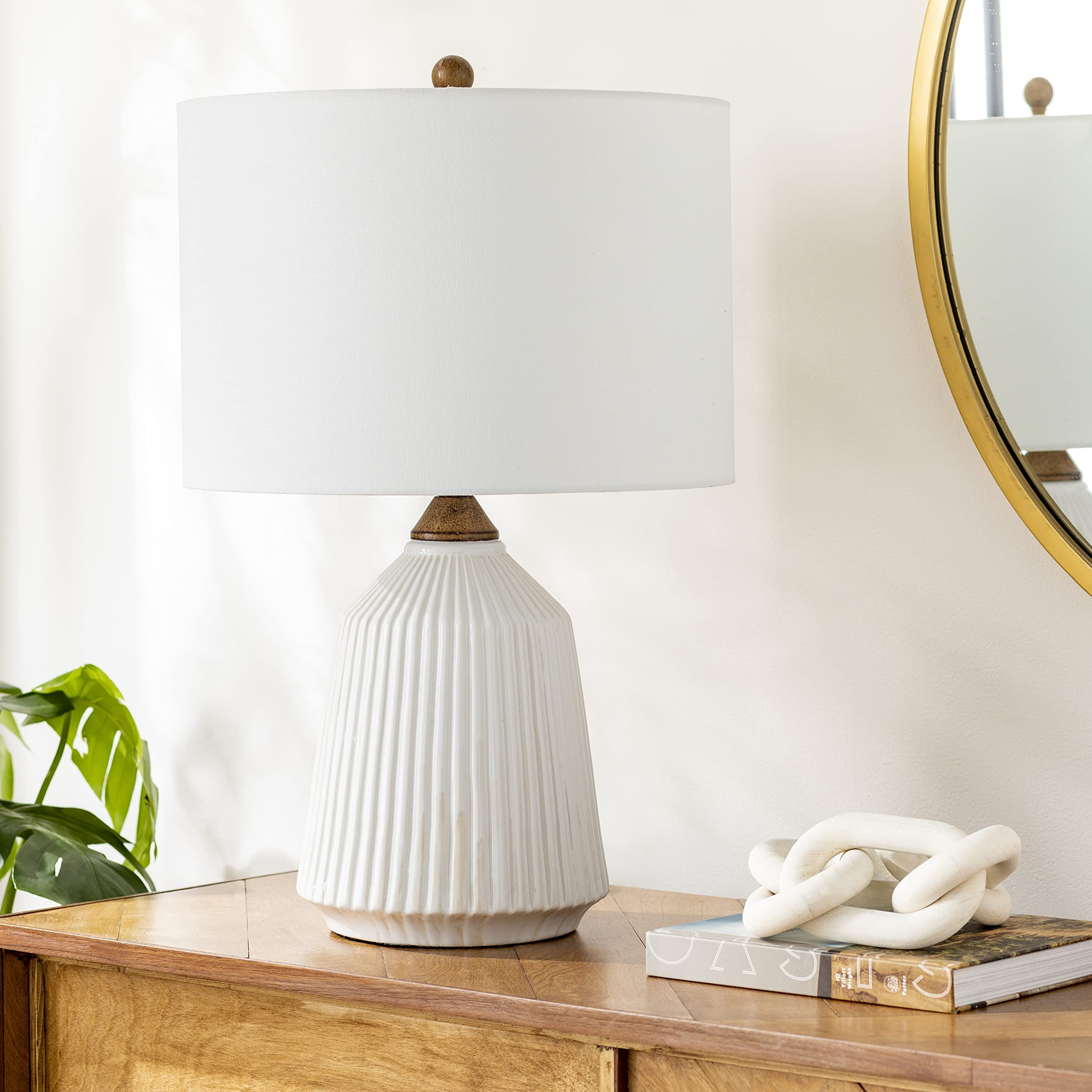 Mark&Day Table Lamps, Brando Modern White Translucent Nickel Bedside Table Lamp for Nightstand Be... | Walmart (US)