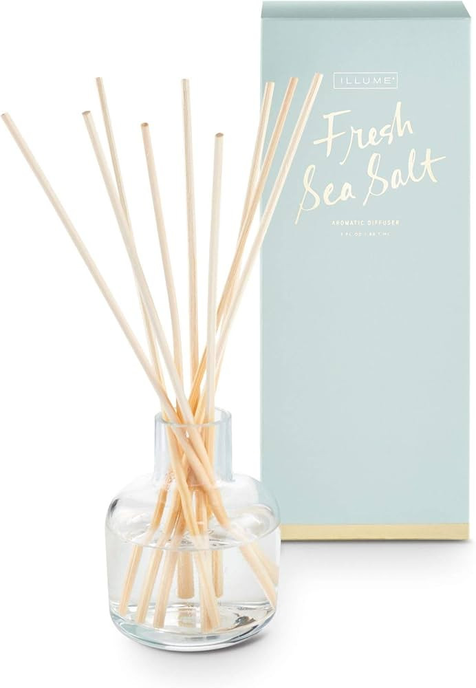 ILLUME Fresh Sea Salt Scented Oil, Glass and Reed Diffuser, 3oz. | Amazon (US)