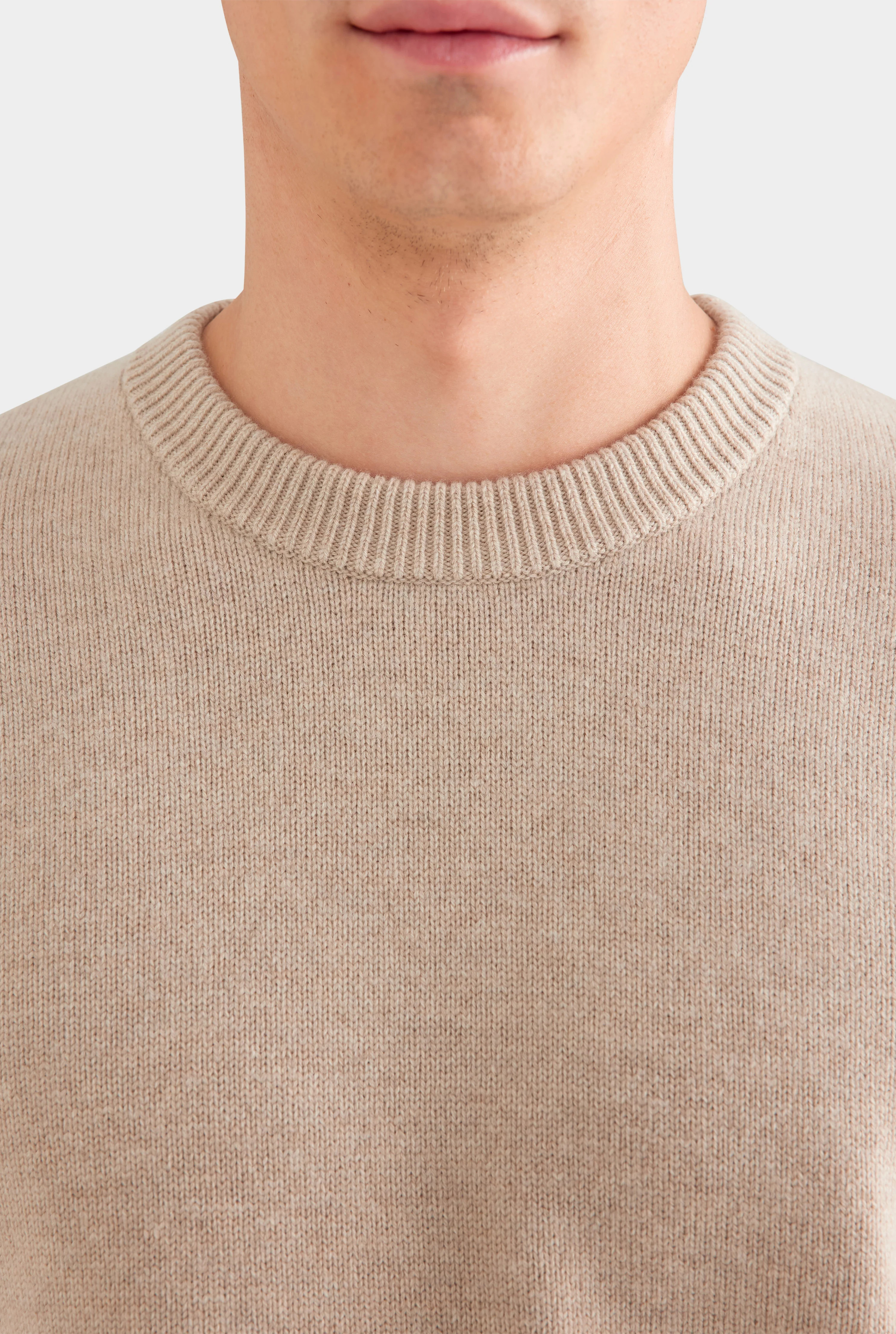 Mens Wool Cashmere Sweater Sand Marl | Venroy | Venroy AU