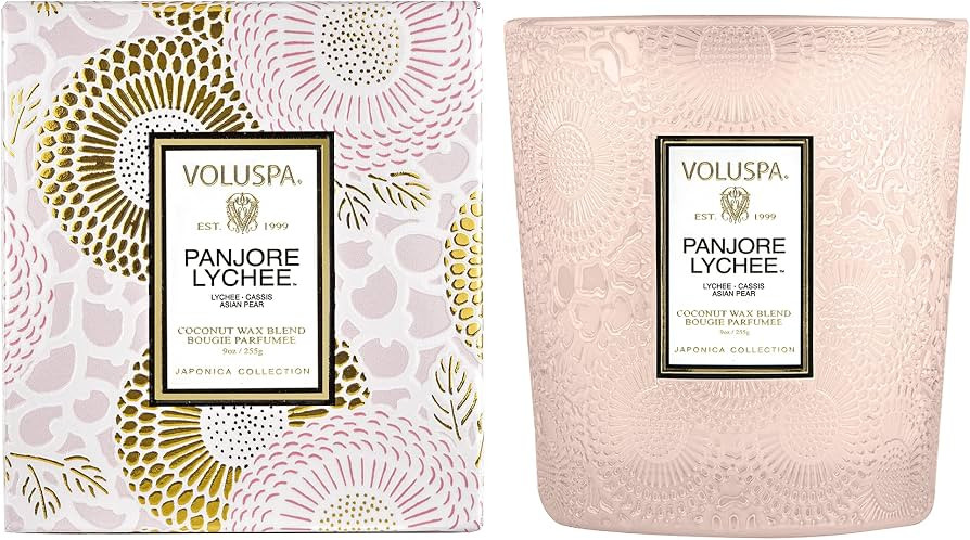 Voluspa Panjore Lychee, Classic Boxed Candle, 9 Ounce, 60 Hour Burn Time, All Natural Wicks and C... | Amazon (US)