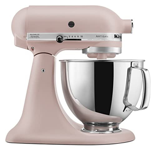 KitchenAid Artisan Series 5 Quart Tilt Head Stand Mixer with Pouring Shield KSM150PS, Feather Pink | Amazon (US)