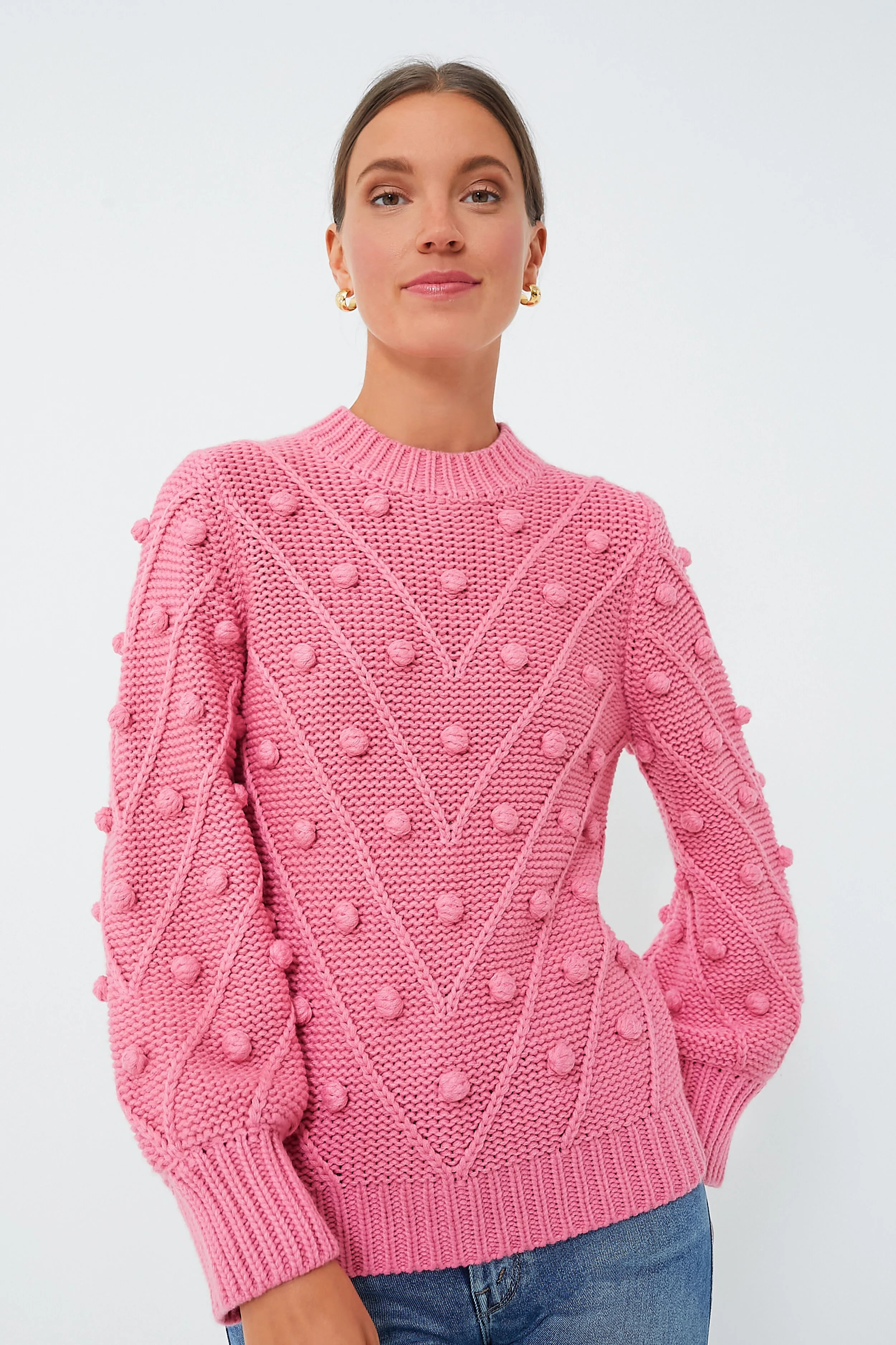 Punchy Pink PomPom Lainey Sweater | Tuckernuck (US)