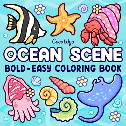 Ocean Scene: Coloring Book for Adults and Kids, Bold and Easy Designs for Relaxation with Sea Lif... | Amazon (US)