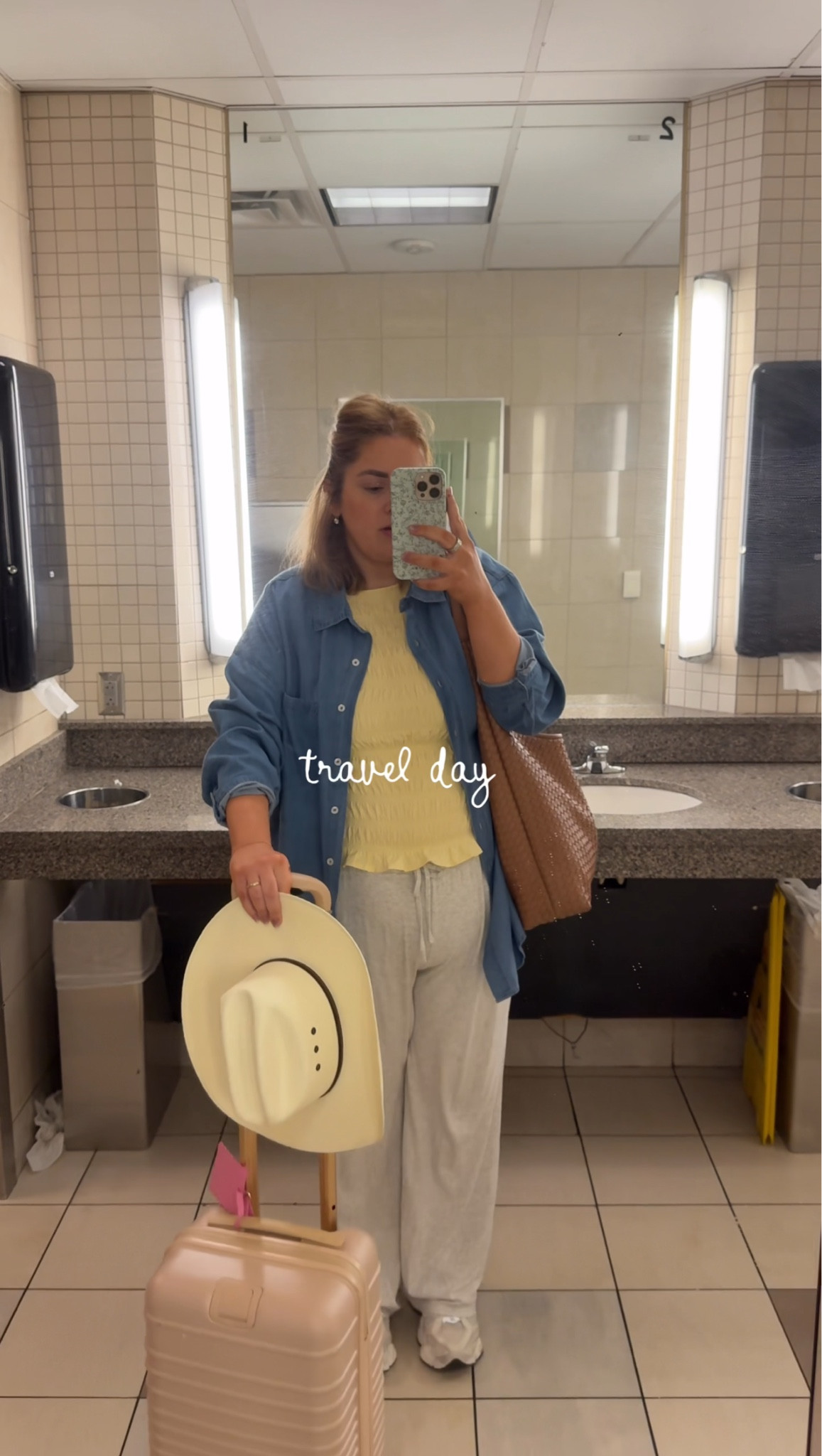 Travel day outfit. Wearing xl in yellow top xxl in pants and denim shirt 

#LTKPlusSize #LTKMidsize