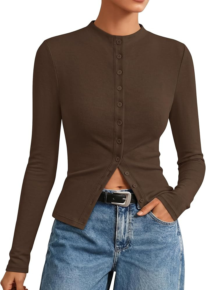 ZESICA Women's Fall Long Sleeve Button Lightweight Cardigan Sweaters | Amazon (US)