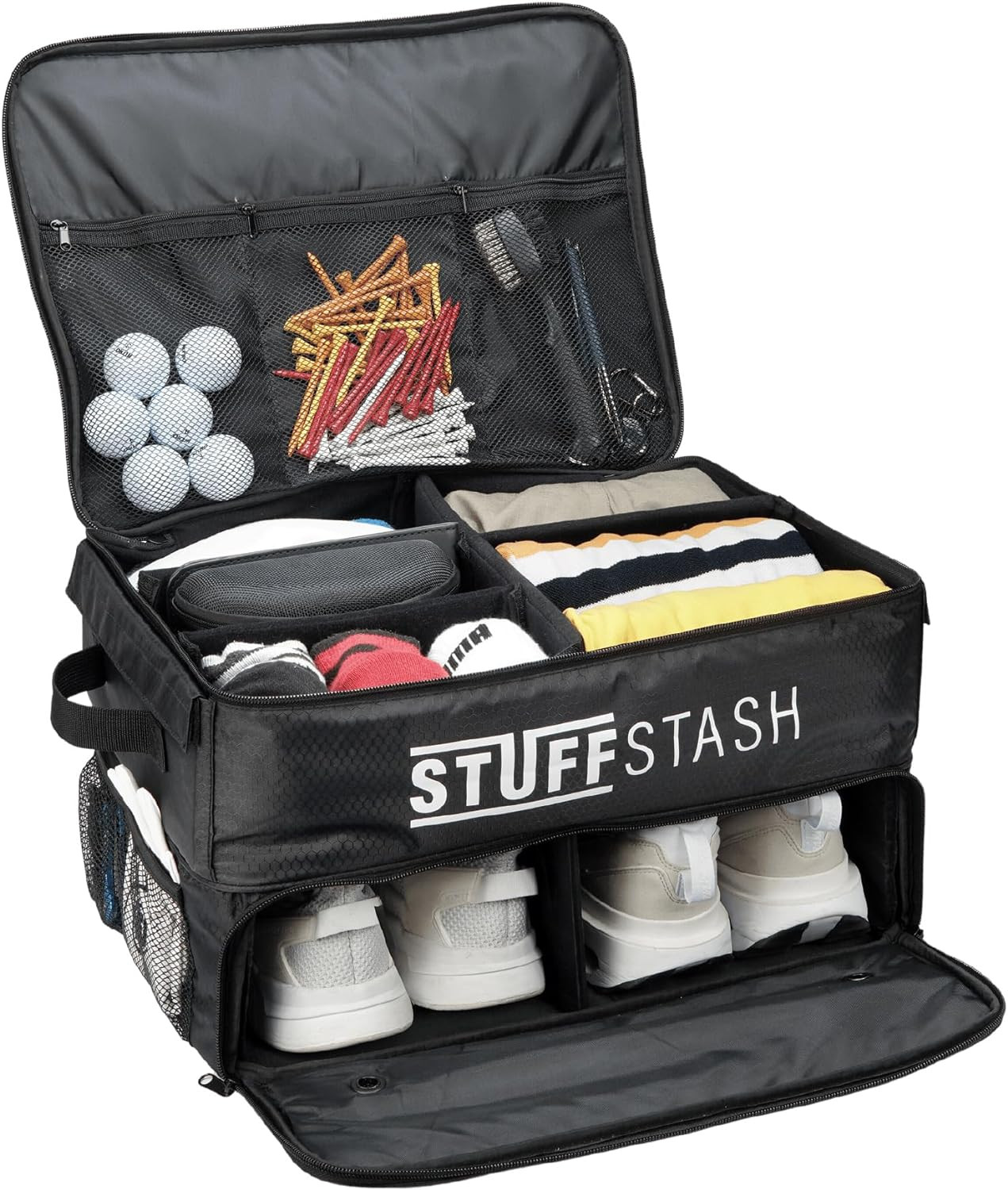 STUFFSTASH Golf Trunk Organizer for Car – Rigid, Won’t Collapse | Ventilated Shoe Compartment... | Amazon (US)