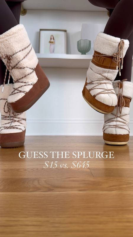 splurge is on the right!  make sure to put them in your cart to get the $15 price point for the save! winter moon boots 
in my usual 7 and 35/38


#LTKfindsunder50 #LTKstyletip #LTKshoecrush
