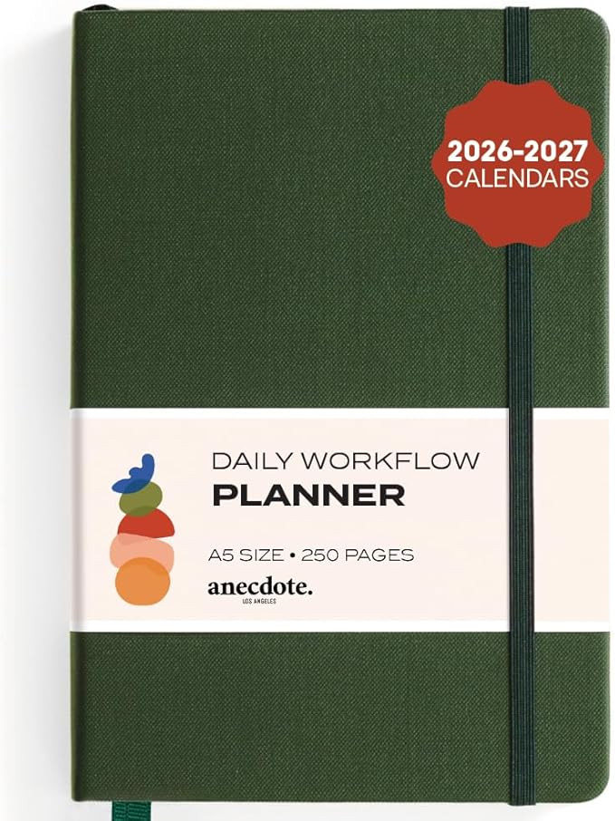 Anecdote Daily Planner w/ 2026-2027 Calendar | Start Anytime 26 Weeks Undated | 1 Page per Day | ... | Amazon (US)