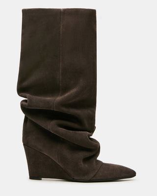 Steve Madden Women's Rhys Cuffed Boots - Dark Taupe Suede - Size 8 - Leather | Steve Madden (US)