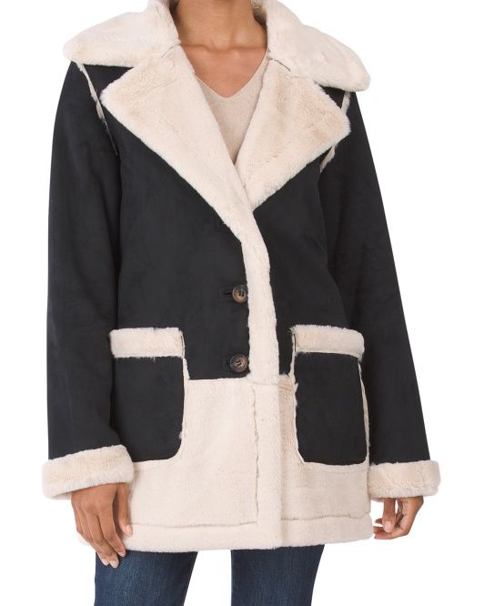 Patch Pocket Faux Shearling Coat | Luxe Gifts | Marshalls | Marshalls