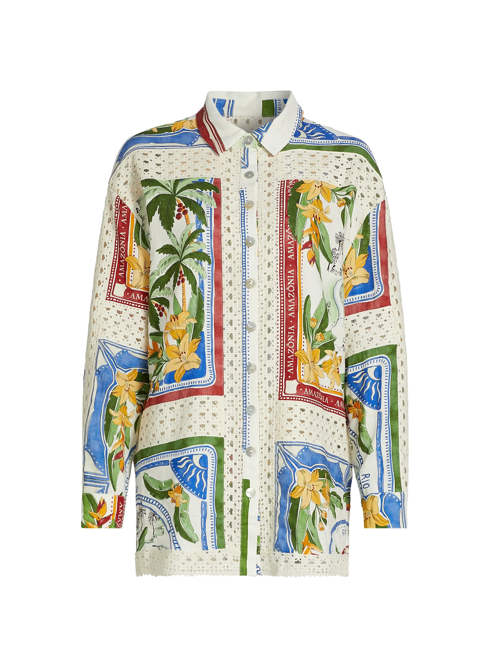 Tropical Destination Crochet Shirt | Saks Fifth Avenue