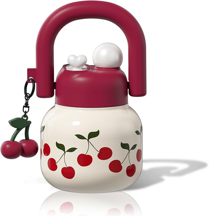 22 oz Tote Water Bottle with Straw and Carry Handle, Wide Mouth Vacuum Insulated Stainless Steel ... | Amazon (US)