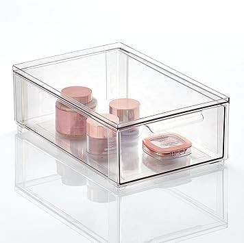 mDesign Storage Box – Deep Stackable Plastic Container with Pull-Out Drawer – Bathroom Organi... | Amazon (UK)