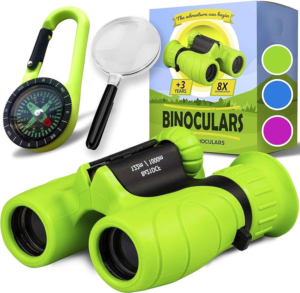 Promora Binoculars for Kids, Set with Magnifying Glass & Compass - Easter Toys, Kids Binoculars f... | Amazon (US)