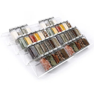 Clear Acrylic Spice Drawer Organizer, 4 Tier- 2 Set Expandable From 13" To 26" Drawer Seasoning Organizer, Kitchen Spice Rack Tray For Drawer/Countert | Wayfair North America