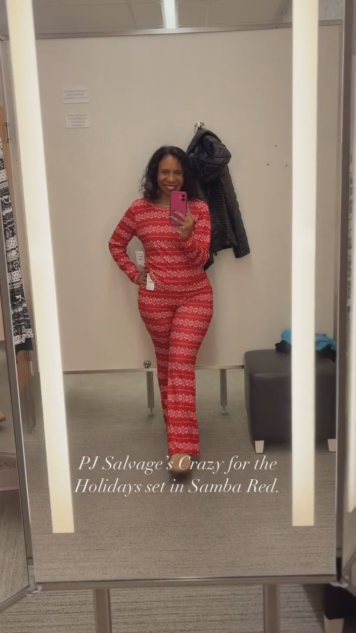 PJ Salvage Crazy for the Holidays Brushed Pointelle Pajama Set (M) in Samba Red ❤️🎄
I sized up for a relaxed fit and it was the right call — these pajamas are soft, festive, and extra cozy for the holidays. Linking this comfy Christmas set below!

#LTKHoliday #LTKGiftGuide #LTKSeasonal