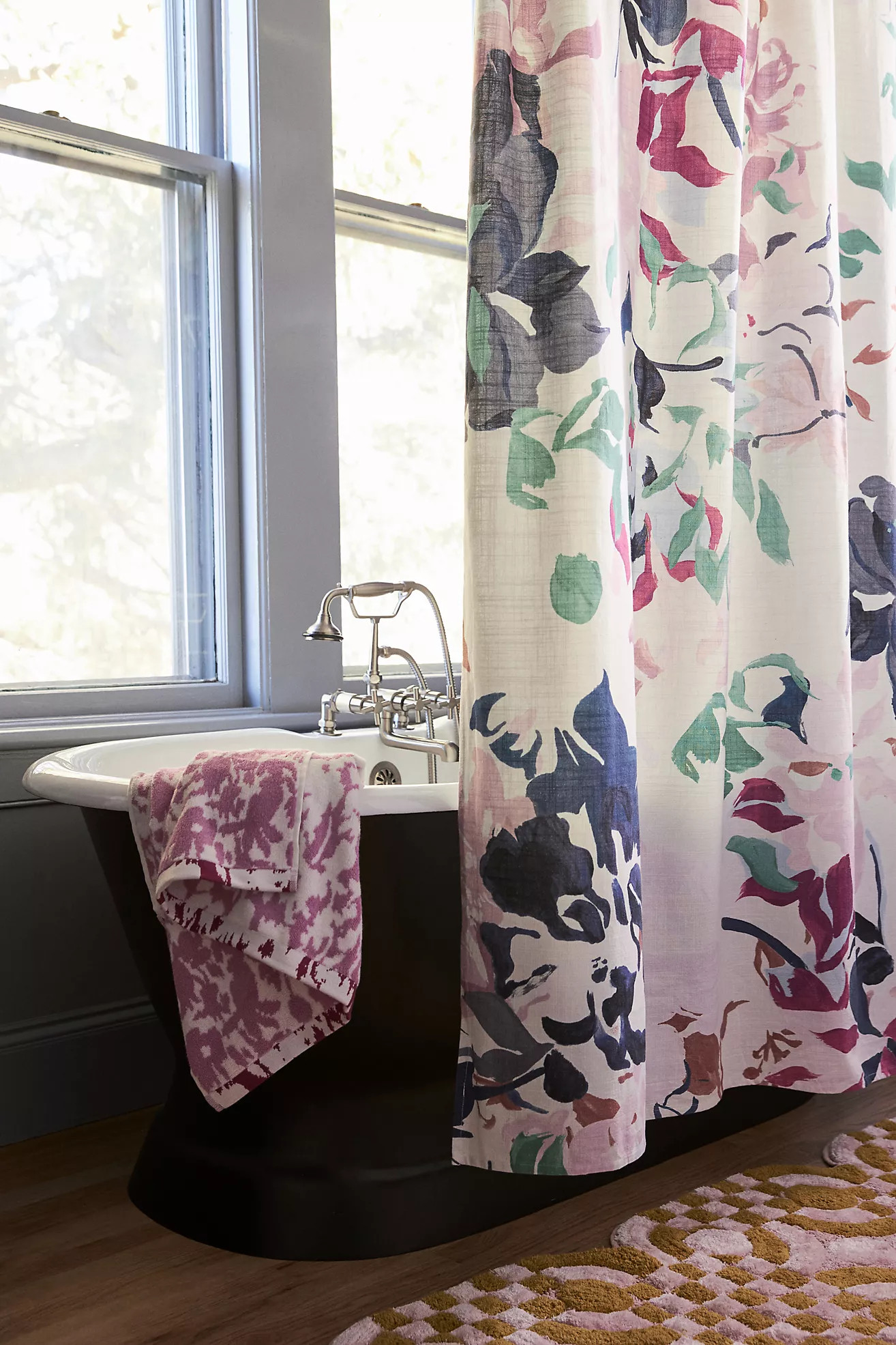 The Printed Cotton Slub Shower Curtain Collection | Anthropologie (US)