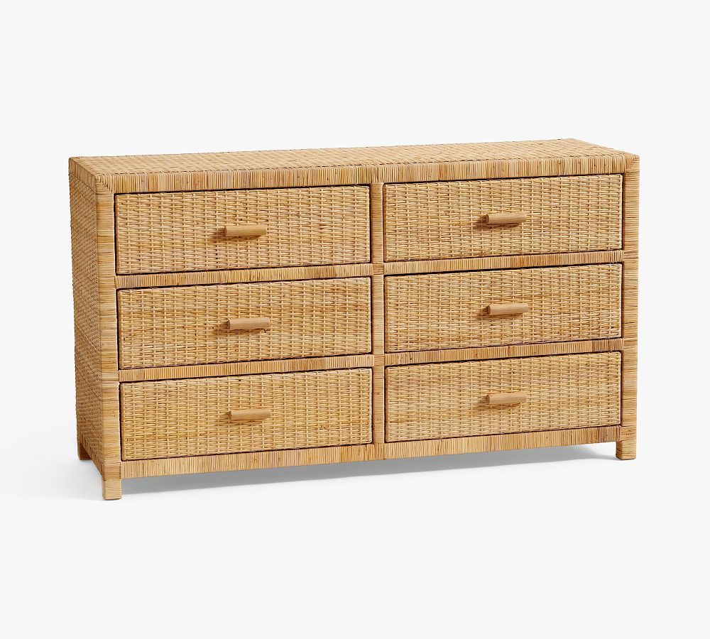 Cala Rattan 6-Drawer Dresser | Pottery Barn (US)