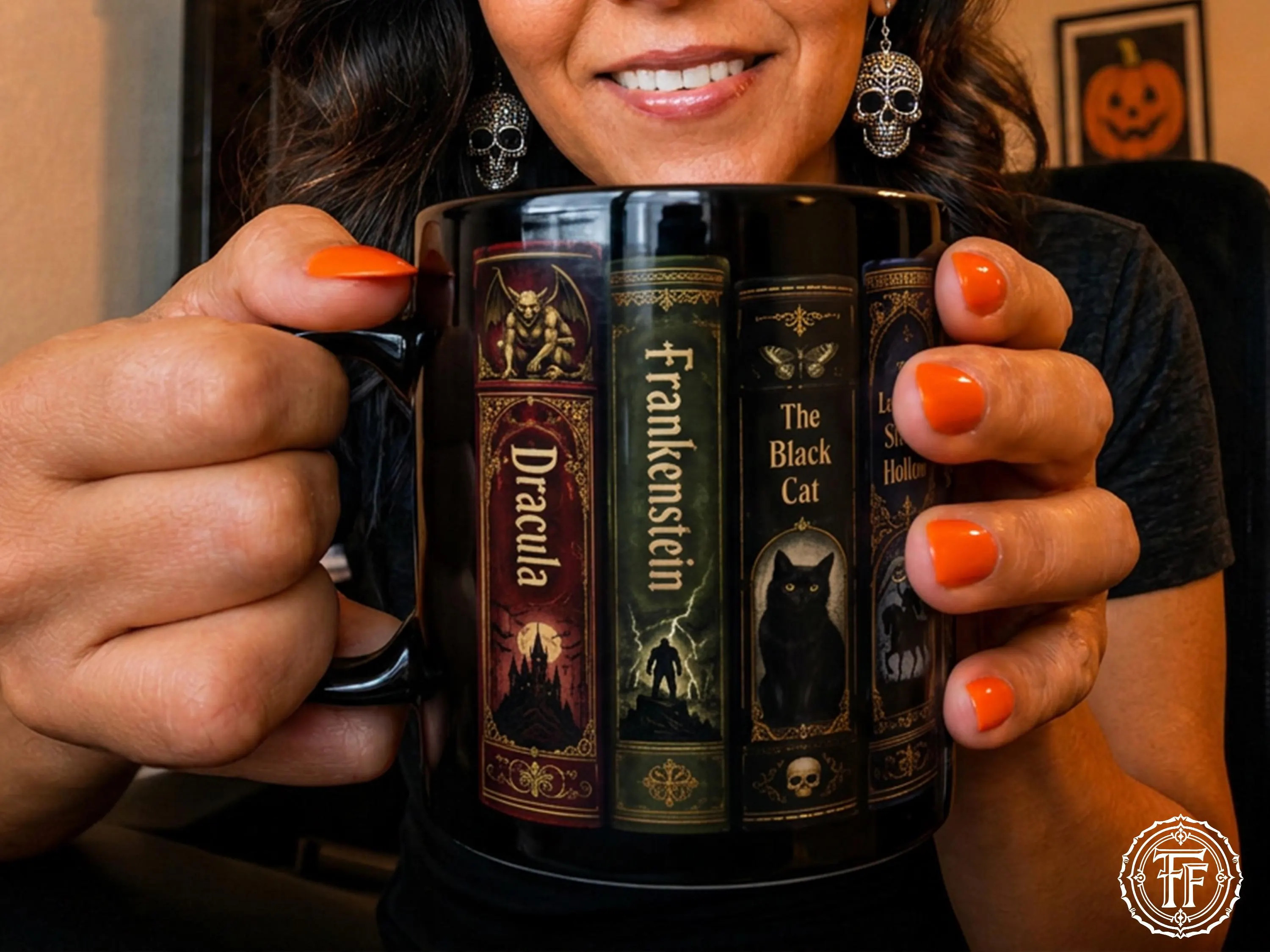 Classic Monster Book Spine Mug, Vintage Gothic Literature, Dark Academia Horror Gift, Dracula Frankenstein, 11oz 15oz Ceramic Coffee Cup | Etsy (Global)