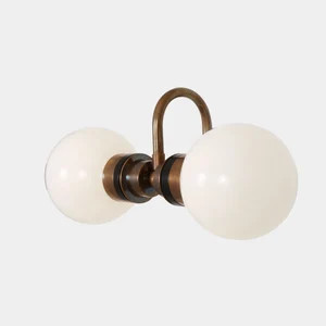 Ness Double Glass Globe Bathroom Wall Sconce with Swan Neck IP65 | Etsy (Global)