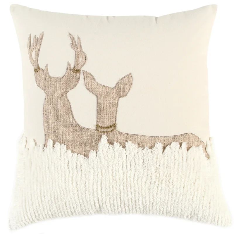 , Deer Holiday Throw Pillow | Wayfair North America