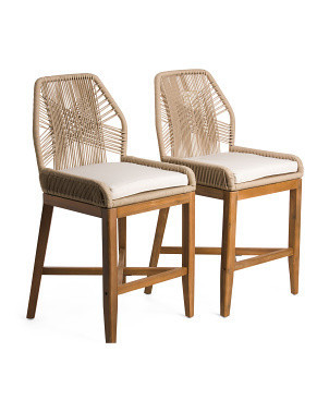 Set Of 2 Rope Crossweave Counter Stools With Cushion | Chairs & Seating | Marshalls | Marshalls