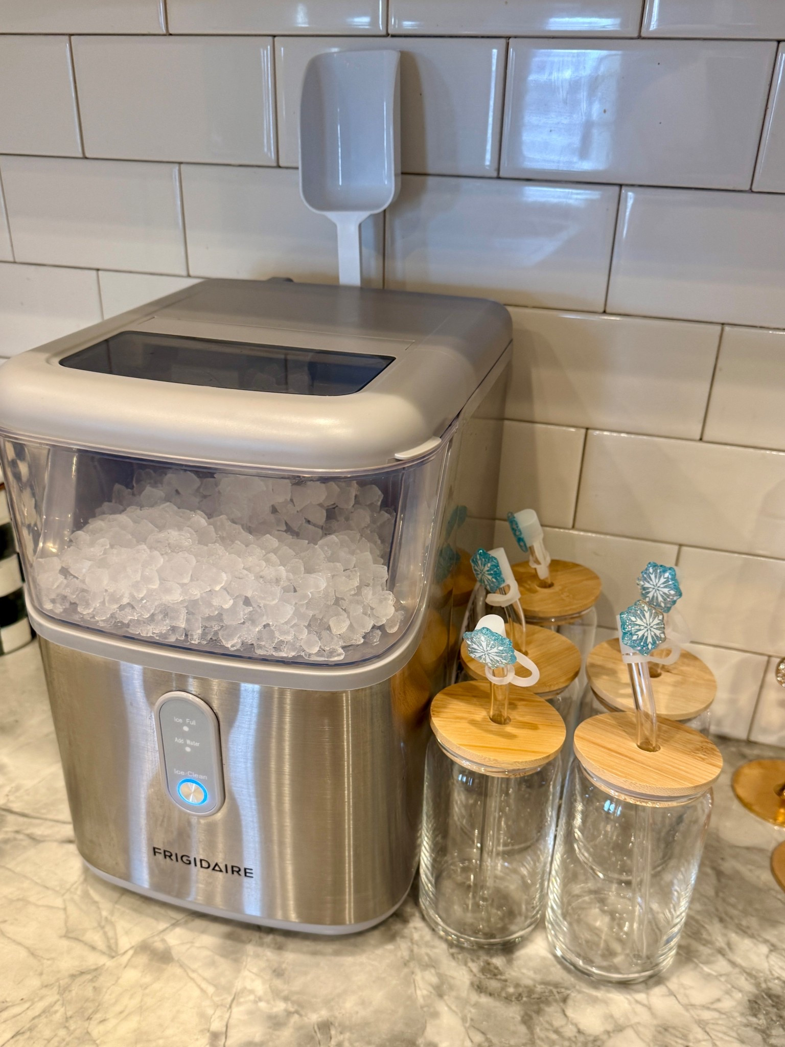 Ice maker 
My favorite Christmas gift!
Something I use everyday and all my company loves!

Great for your coffee/drink bar or your real bar

Glass cups with lids and glass straws



#LTKHome #LTKfoodie