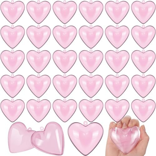 Blulu 30 Pieces Valentine Hearts Filled Candy Box Case Plastic Container Heart Candy Holder Party... | Amazon (US)