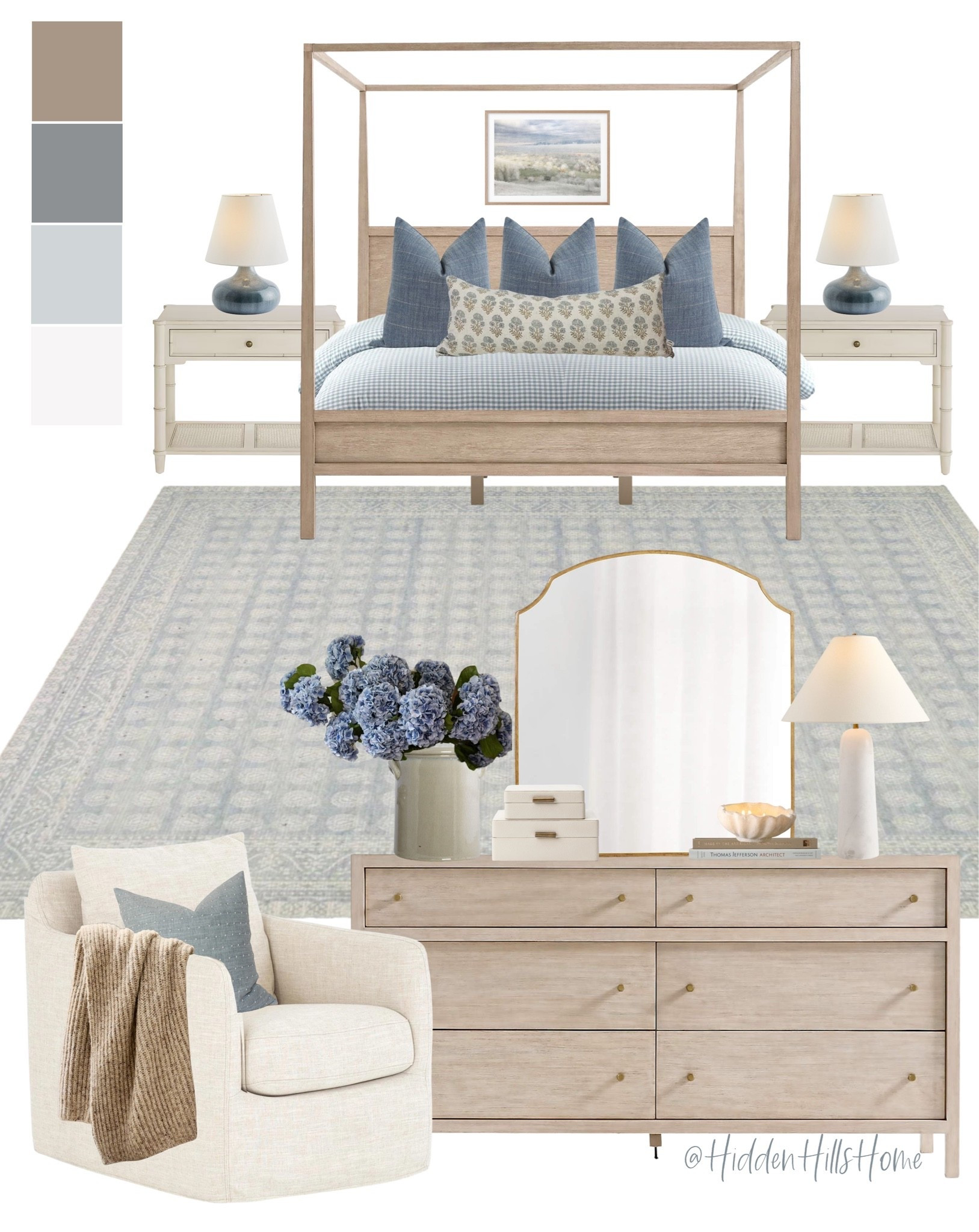 Coastal bedroom decor mood board, bedroom design ideas, master bedroom, canopy bed, bedding, home decor ideas, bedroom inspiration

#LTKHome #LTKSaleAlert #LTKSeasonal