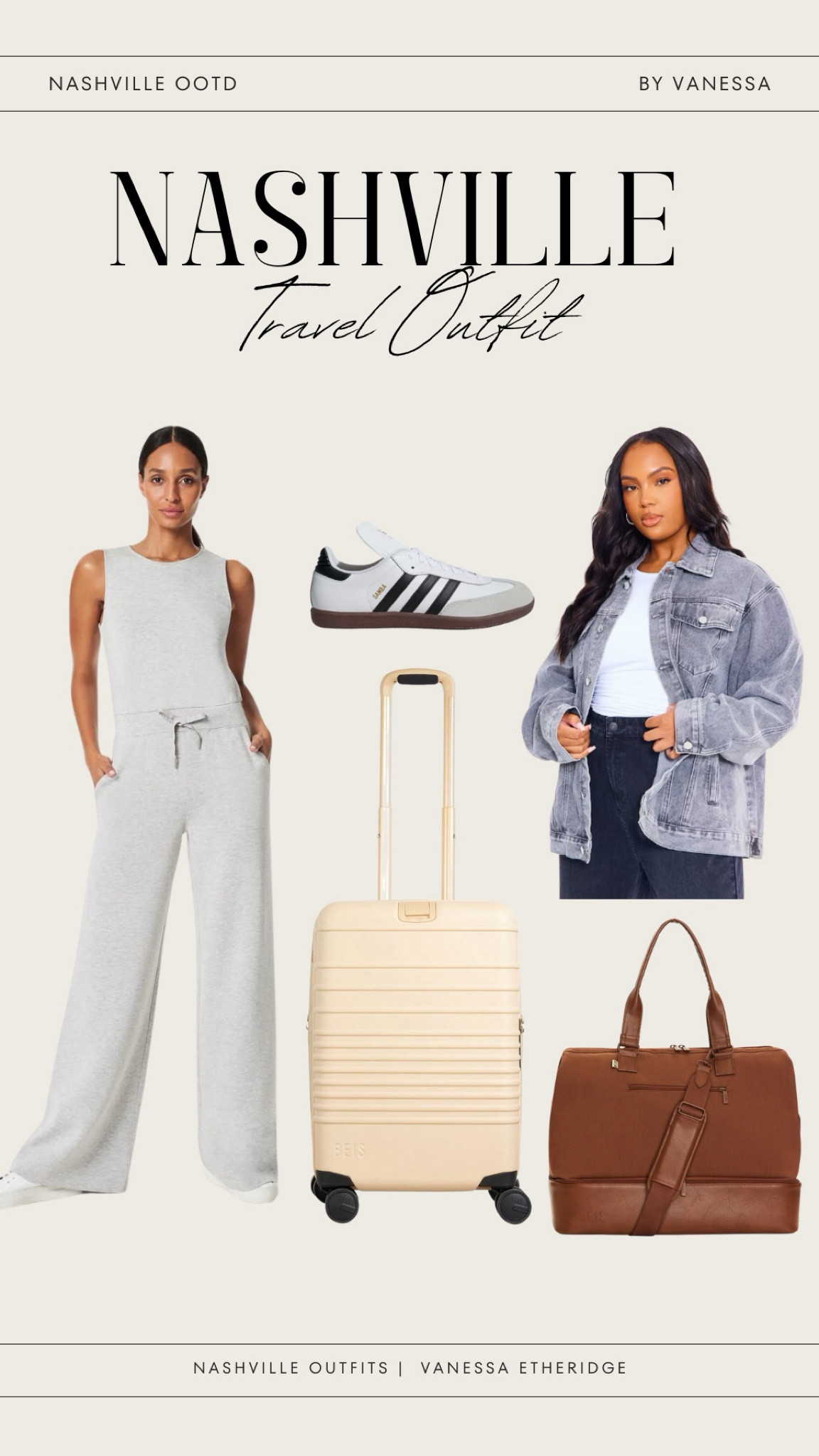 Travel Day Outfit ✈️  Wearing a size XL tall in the spanx jumpsuit! 

Travel day outfit inspo. Spanx jumpsuit. Beis. Addidas sambas outfit. Comfy outfit inspo. 



#LTKMidsize #LTKTravel #LTKStyleTip