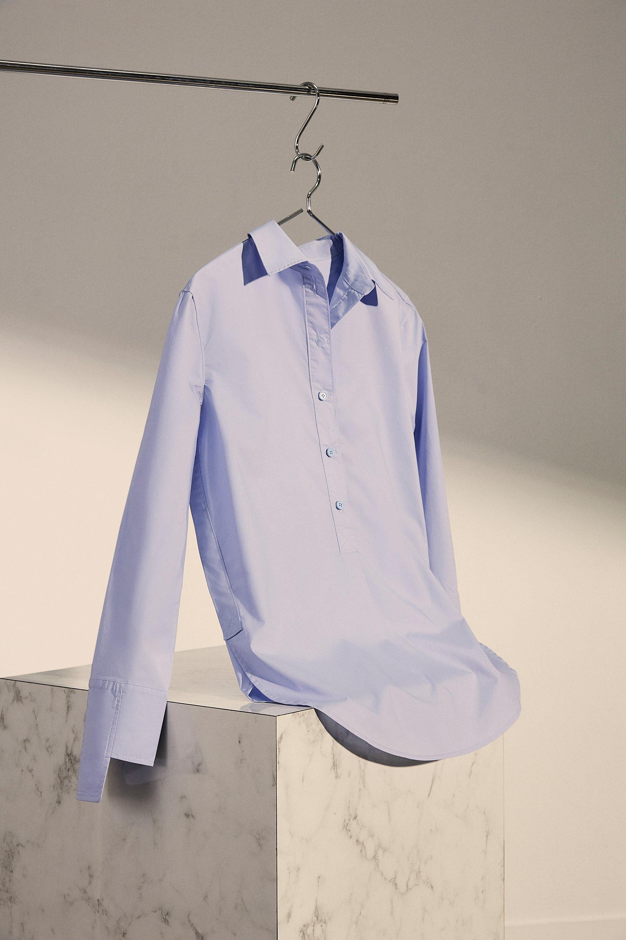 The Founder Cotton Poplin Woven Shirt | Karen Millen UK + IE + DE + NL