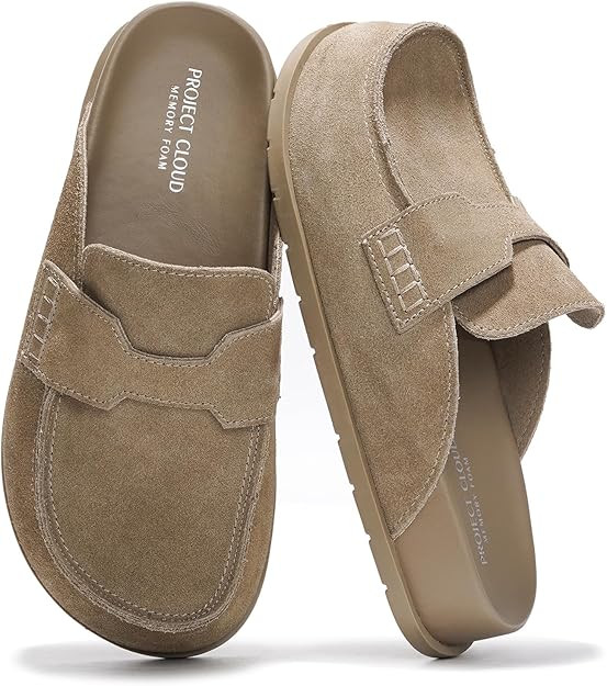 Project Cloud Genuine Leather Womens Clog - Memory Foam Arch Support Non-Slip Sole Mules & Clogs ... | Amazon (US)