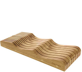 Classic Cuisine Bamboo Knife Block & Cutlery St orage Organize | QVC