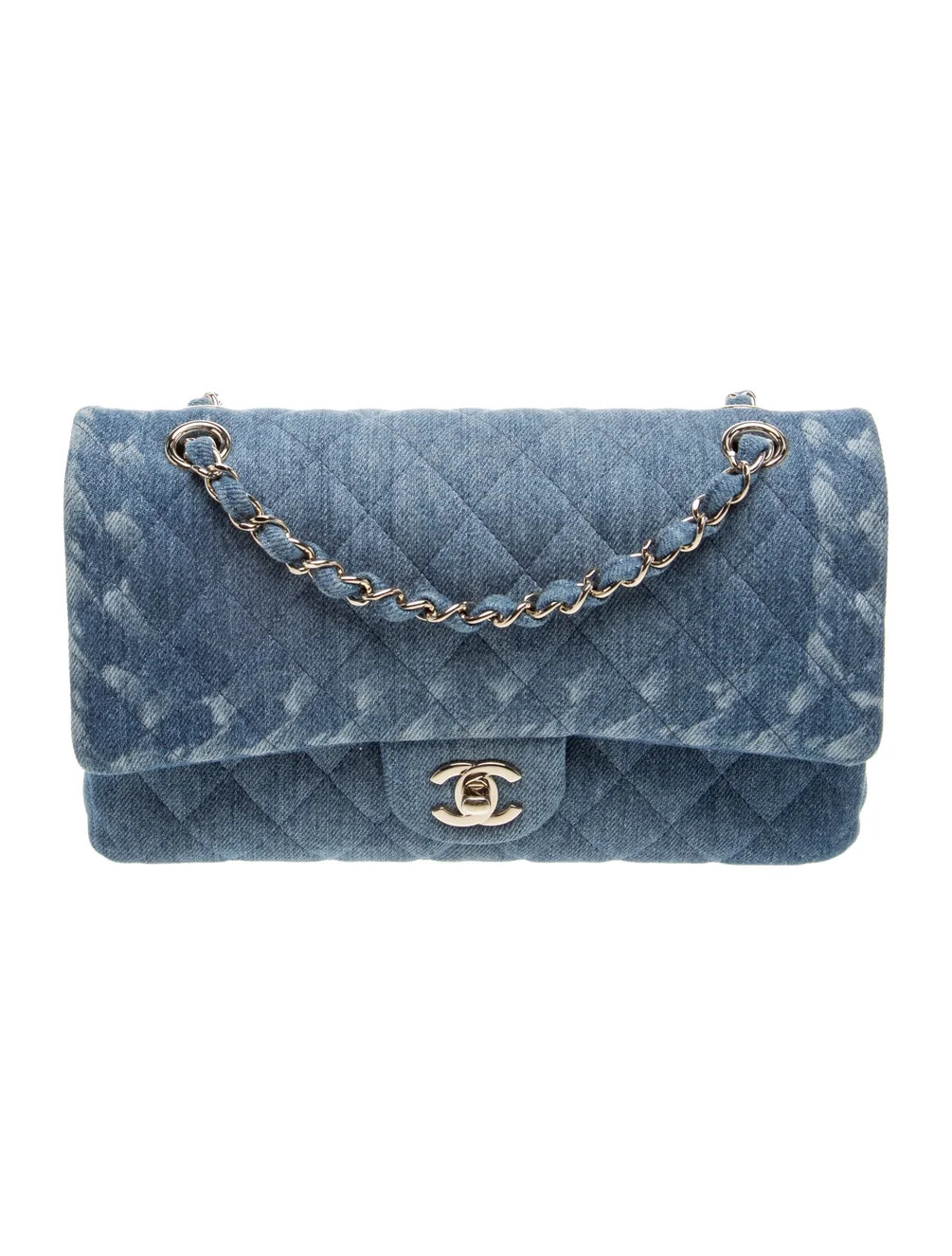 Classic Medium Denim Double Flap Bag | The RealReal