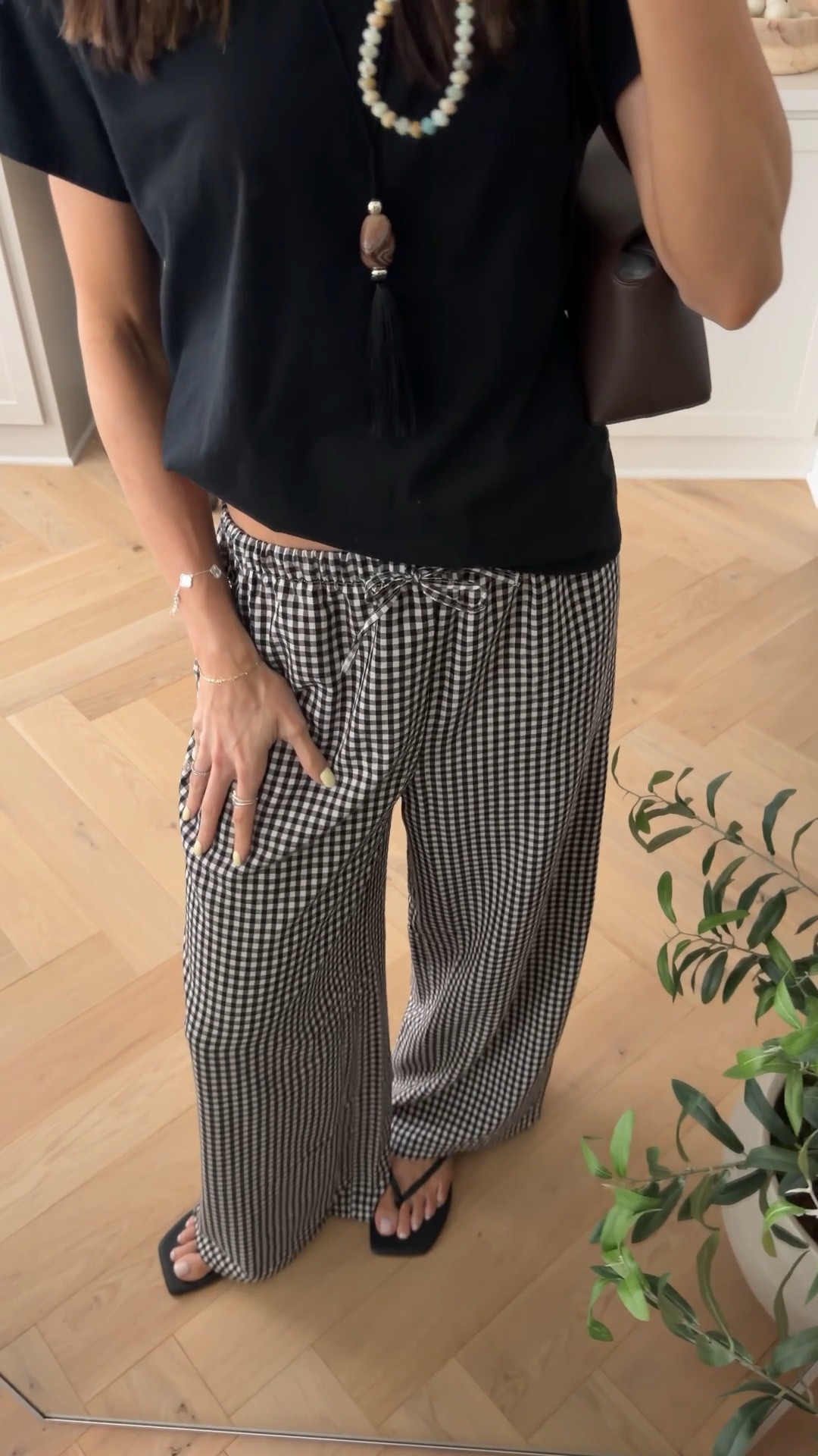 Amazon gingham pants !!! They come in more colors, stripes and solids. 10/10 I’m in my true size S and I’m 5’7” 

#LTKootd #LTKSaleAlert #LTKSeasonal