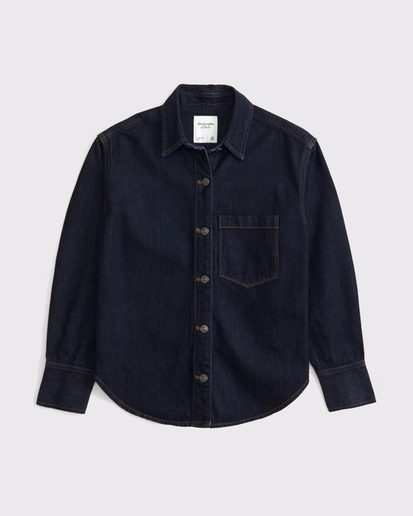 Oversized Denim Shirt | Abercrombie & Fitch (US)