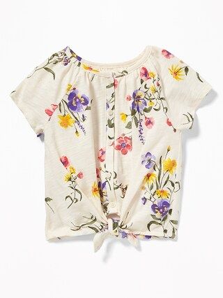 Button-Front Tie-Hem Jersey Top for Toddler Girls | Old Navy US