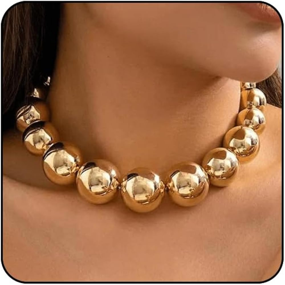 Chunky Gold Necklace Big Silver Chunky Necklaces for Women Gold Statement Necklace for Women Chun... | Amazon (US)