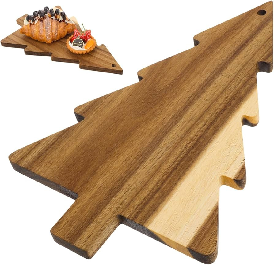 Weihnachtsbaumförmiges Holz Schneidebrett Servierbrett Küchenbrett Festliches Snackbrett | Amazon (DE)