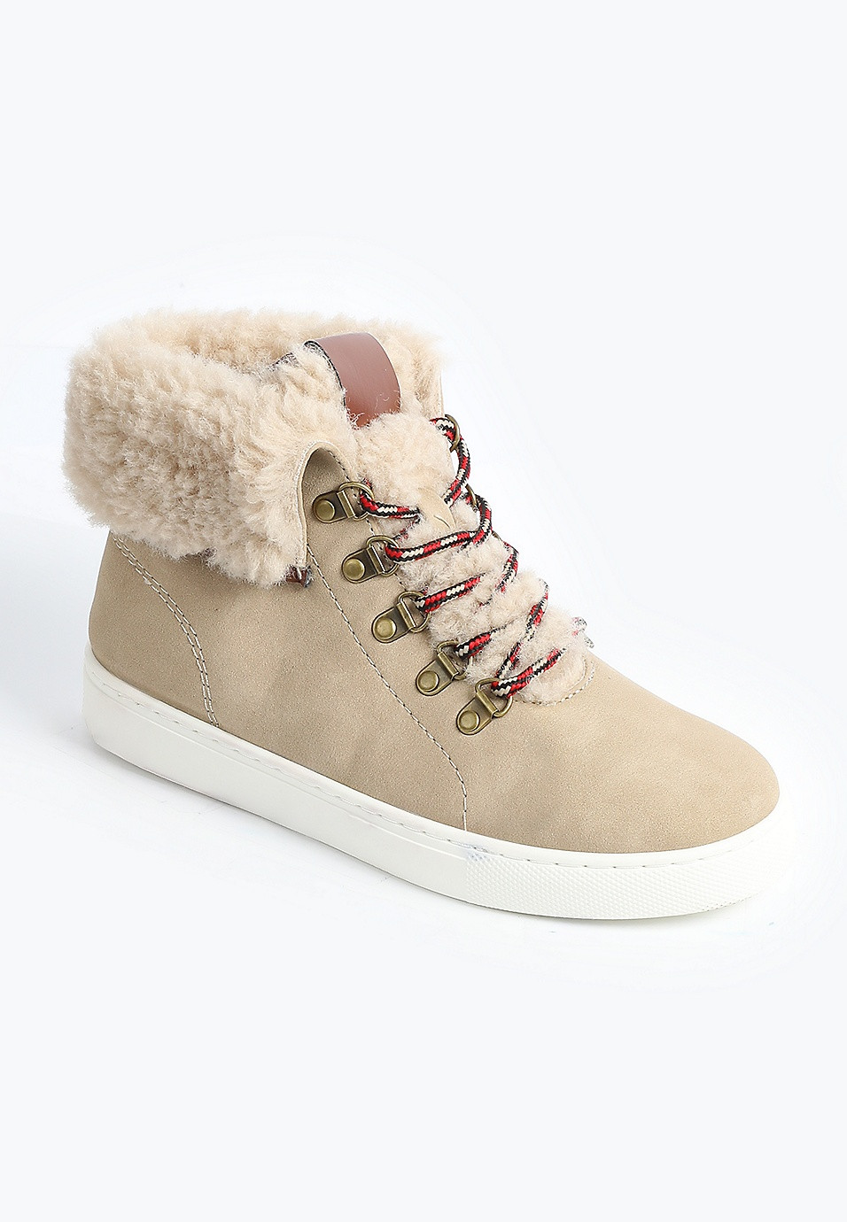 SuperCush Tori Sherpa Fold Over High Top Sneaker | Maurices