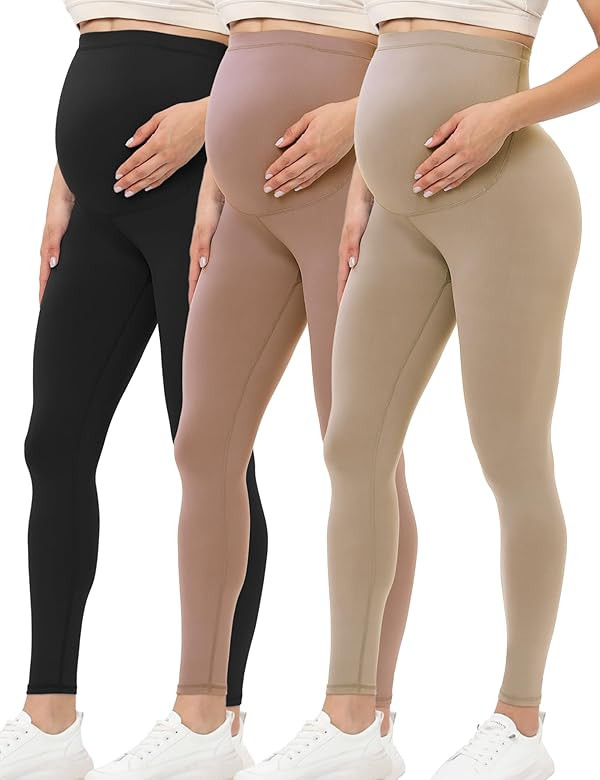 Buttergene Women's Maternity Leggings over the Belly Maternity Yoga Pants Workout Pregnancy Leggi... | Amazon (US)