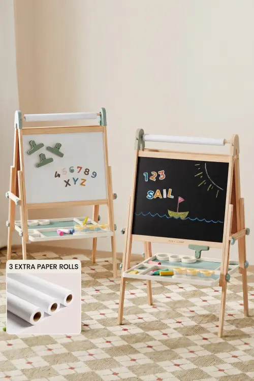 Tiny Land Magnitales Wooden Art Easel for Kids with Drawing Paper in Multicolor at Nordstrom | Nordstrom