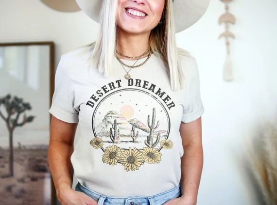 Women's Western Boho TShirts Modern Abstract Shirts | Etsy | Etsy (US)
