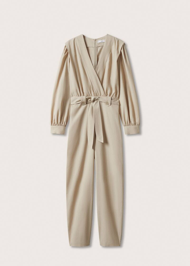 Lyocell-overall mit gürtel -  Damen | Mango Deutschland | MANGO (DE)