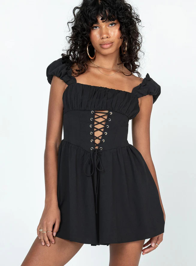 Shauna Romper Black | Princess Polly US
