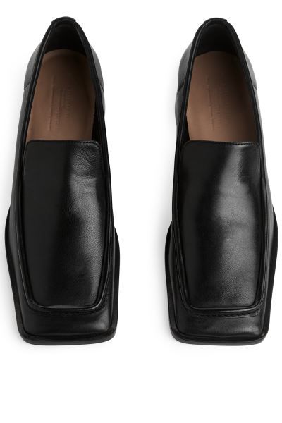 Square-Toe Leather Loafers | H&M (UK, MY, IN, SG, PH, TW, HK)